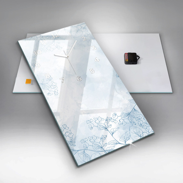 Zegar ścienny pionowy Szkic roślin