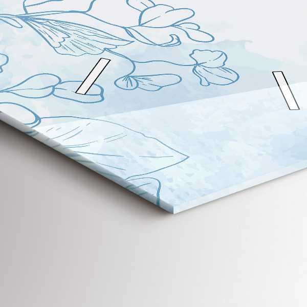 Zegar ścienny pionowy Szkic roślin