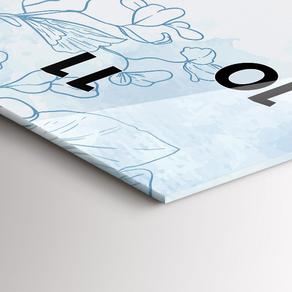 Zegar ścienny pionowy Szkic roślin