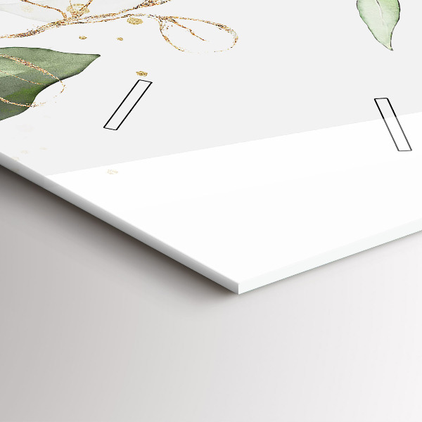 Zegar ścienny pionowy Abstrakcja liście