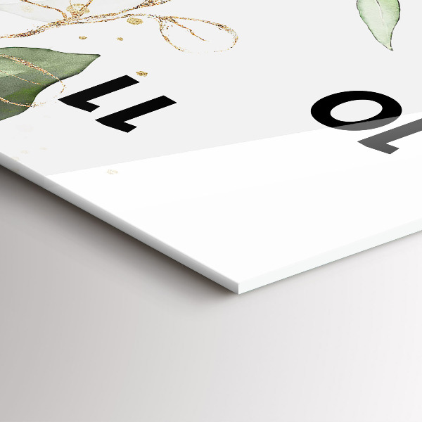 Zegar ścienny pionowy Abstrakcja liście