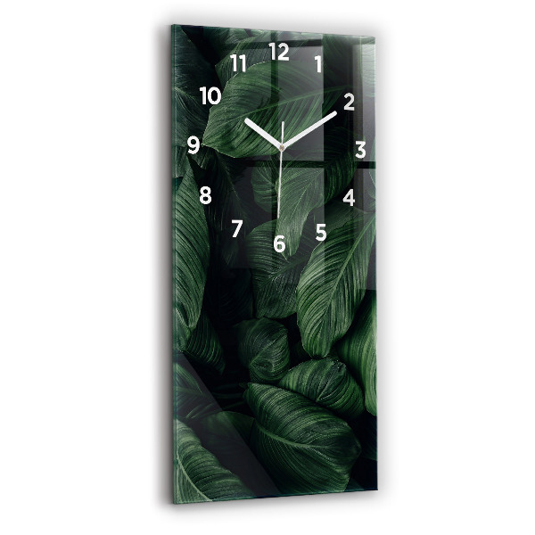 Zegar szklany pionowy Tropikalna monstera
