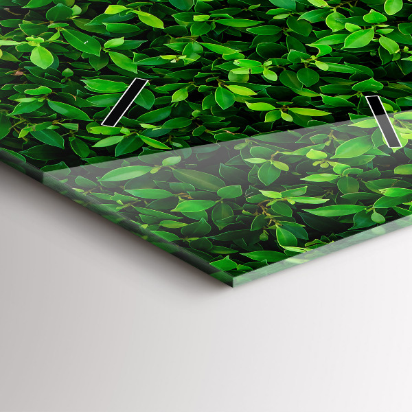 Zegar szklany pionowy Żywopłot liście