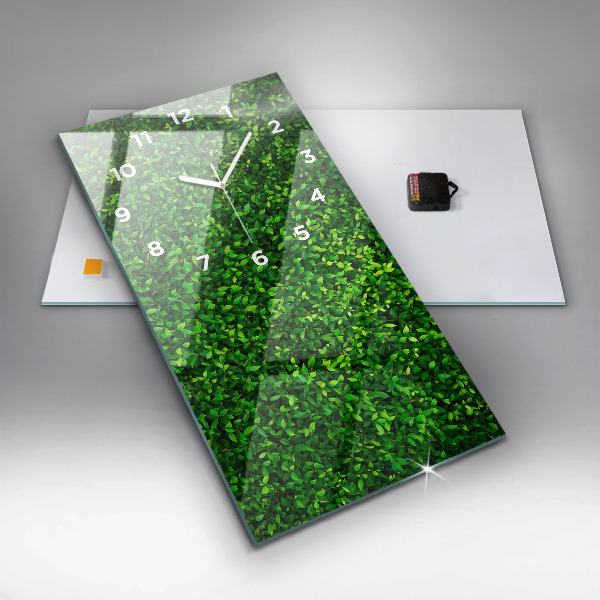 Zegar szklany pionowy Żywopłot liście