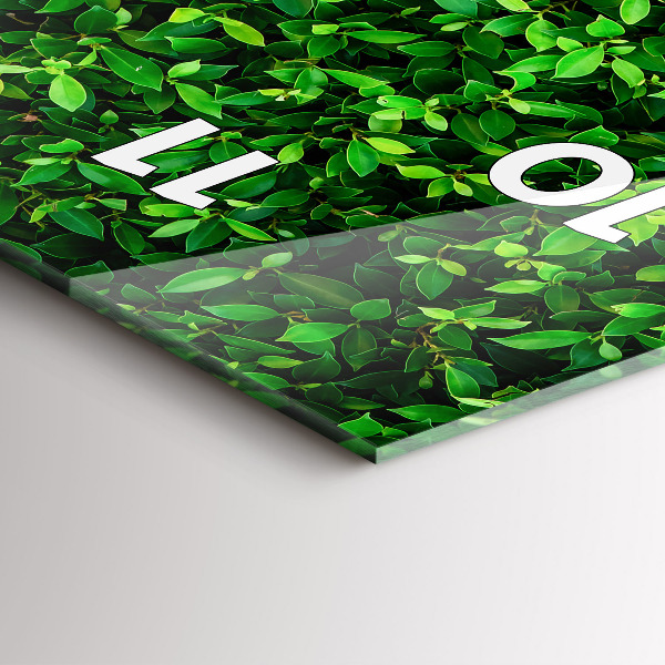 Zegar szklany pionowy Żywopłot liście