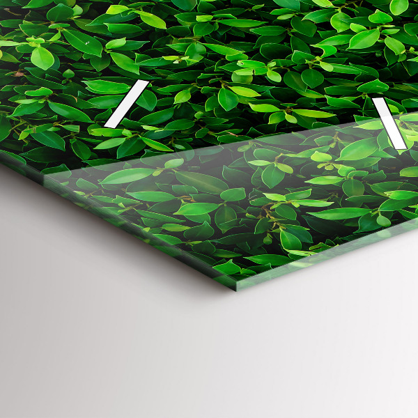 Zegar szklany pionowy Żywopłot liście