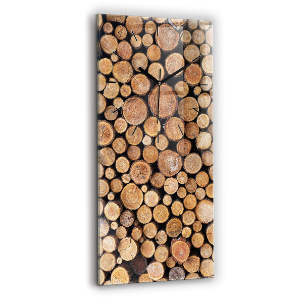 Zegar szklany pionowy Słoje drzew