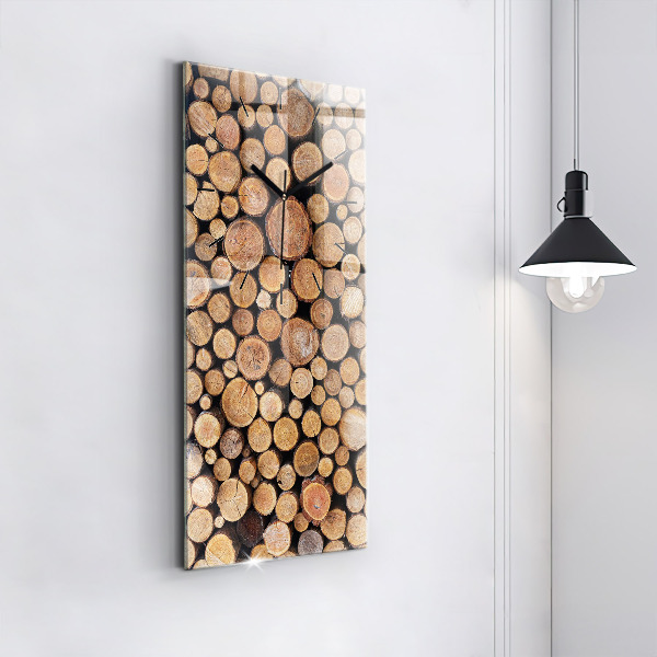 Zegar szklany pionowy Słoje drzew