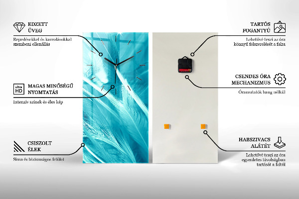 Zegar szklany pionowy Słoje drzew