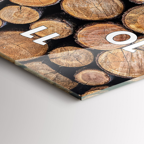 Zegar szklany pionowy Słoje drzew