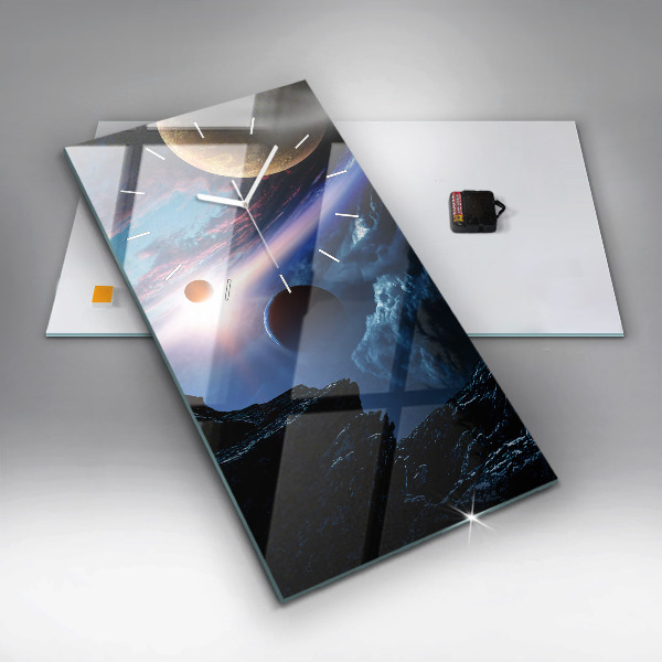 Zegar szklany pionowy Wielka galaktyka