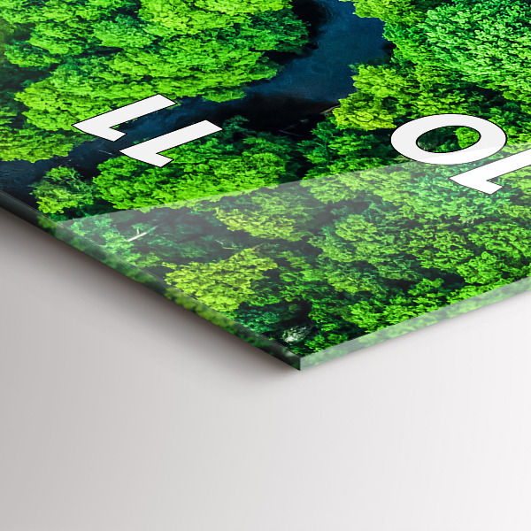 Zegar szklany pionowy Rzeka w lesie