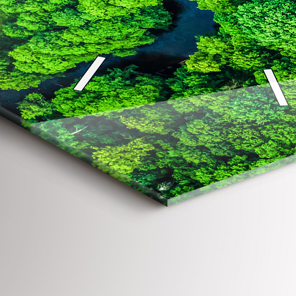 Zegar szklany pionowy Rzeka w lesie