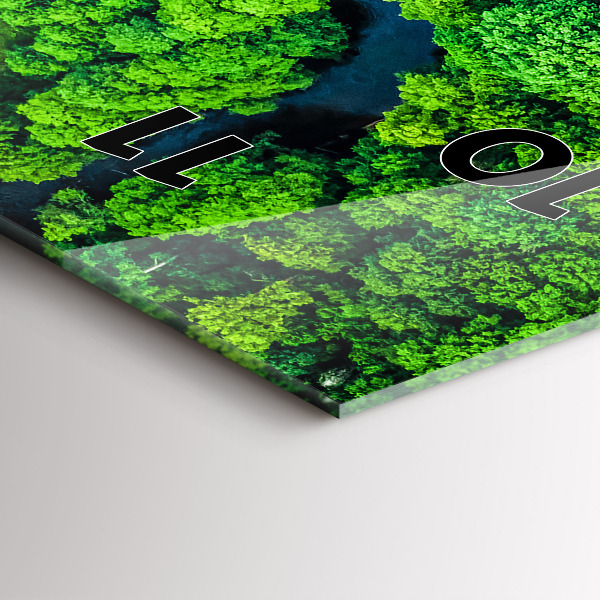 Zegar szklany pionowy Rzeka w lesie