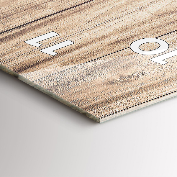 Zegar szklany pionowy Drewniana tekstura