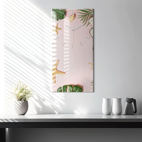 Zegar szklany pionowy Letni nastrój