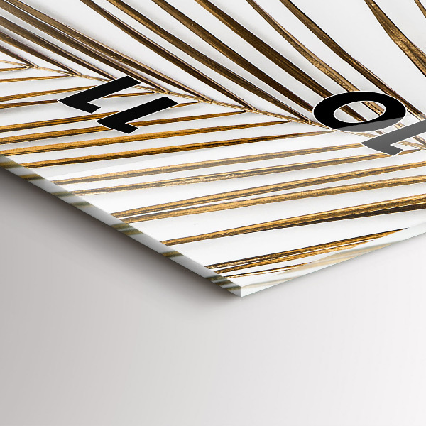 Zegar szklany pionowy Tropikalne liście