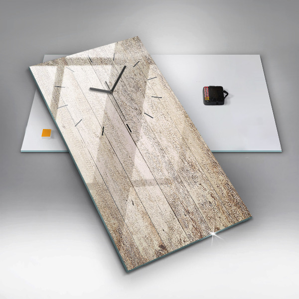 Zegar szklany pionowy Drewniane panele