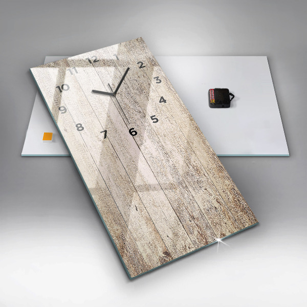 Zegar szklany pionowy Drewniane panele