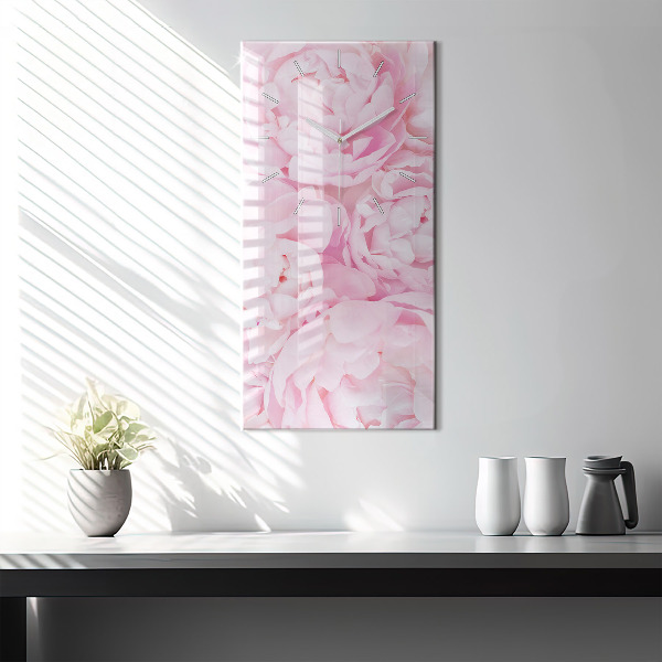 Zegar szklany pionowy Kwitnące kwiaty