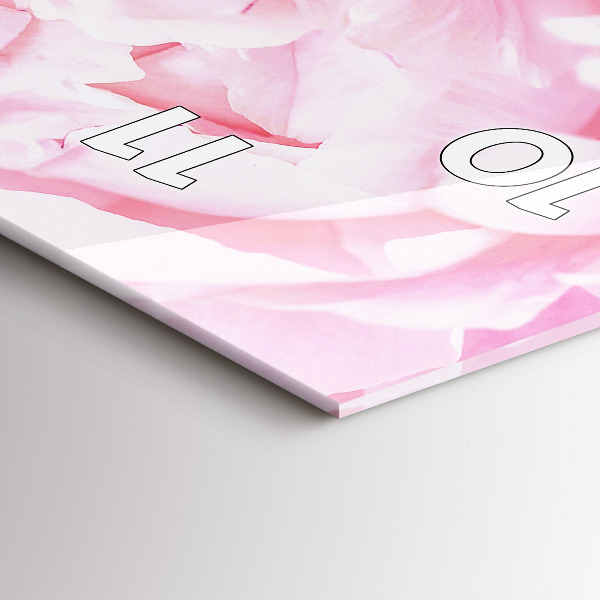 Zegar szklany pionowy Kwitnące kwiaty