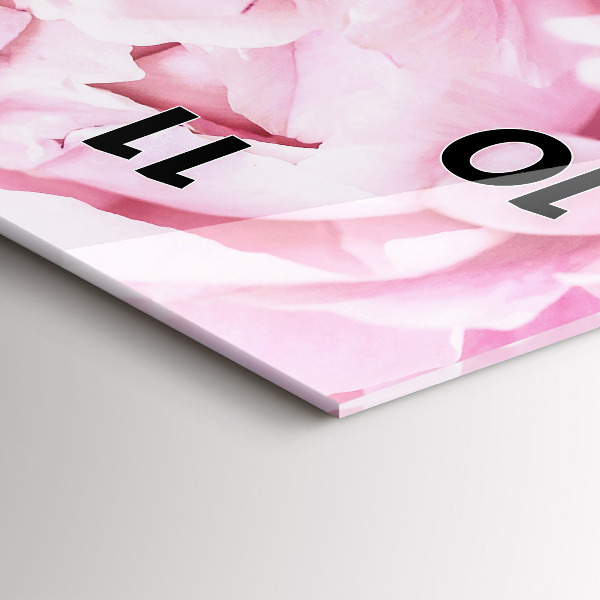 Zegar szklany pionowy Kwitnące kwiaty