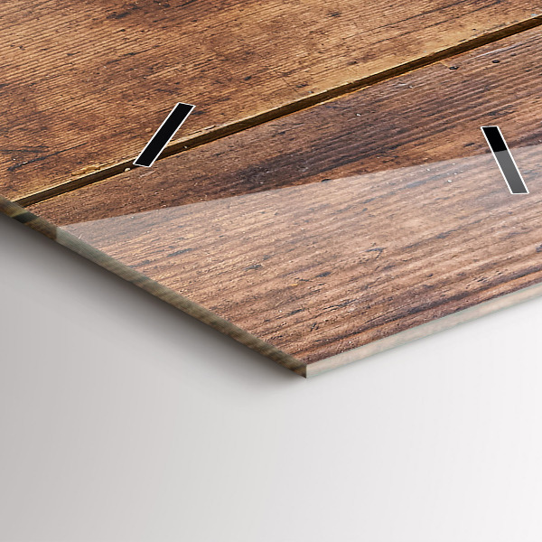 Zegar szklany pionowy Rustykalne drewno