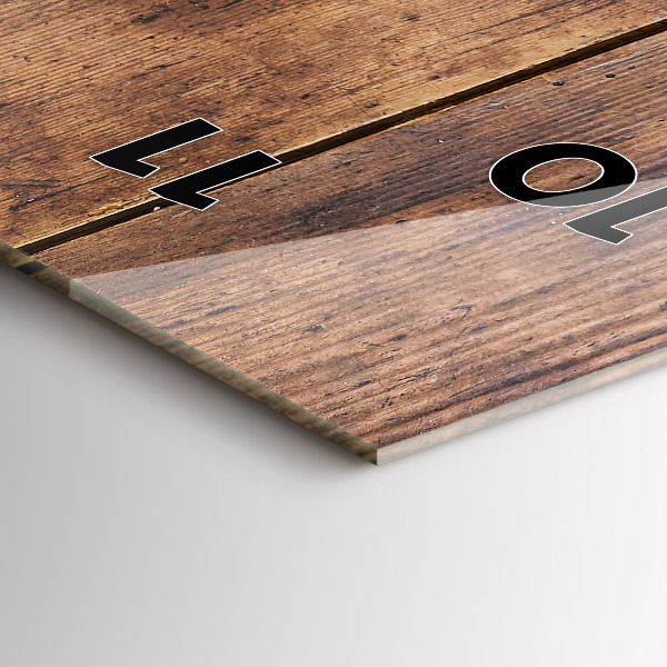 Zegar szklany pionowy Rustykalne drewno