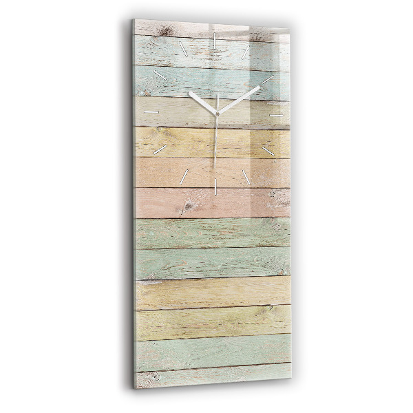 Zegar szklany pionowy Kolorowe deski