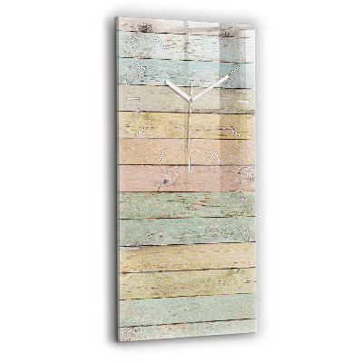 Zegar szklany pionowy Kolorowe deski