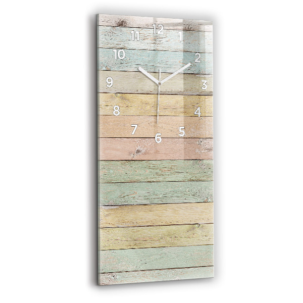 Zegar szklany pionowy Kolorowe deski