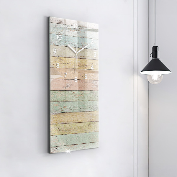 Zegar szklany pionowy Kolorowe deski