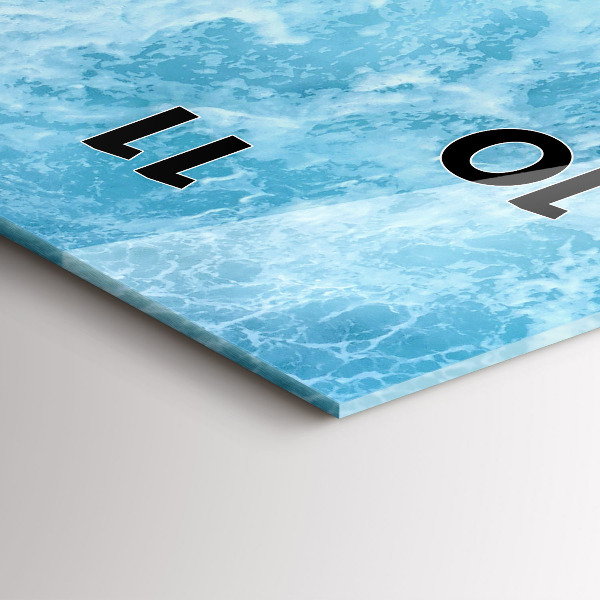 Zegar szklany pionowy Morze woda