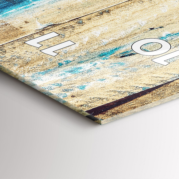 Zegar szklany pionowy Porysowane drewno