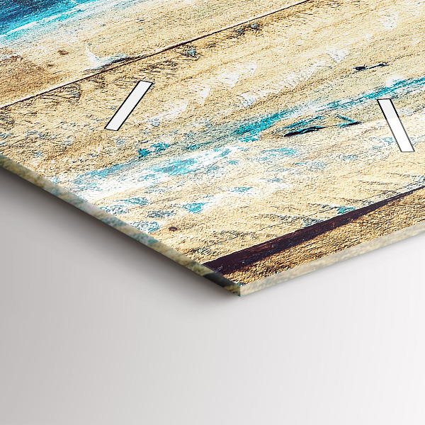 Zegar szklany pionowy Porysowane drewno