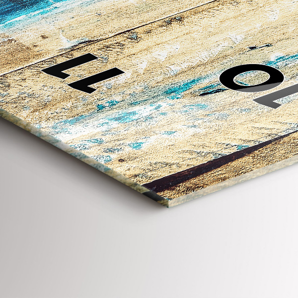 Zegar szklany pionowy Porysowane drewno