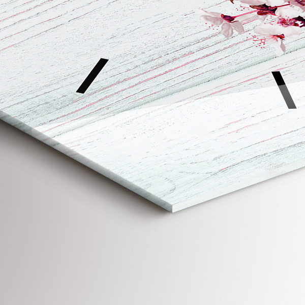 Zegar szklany pionowy Wiosenne kwiaty