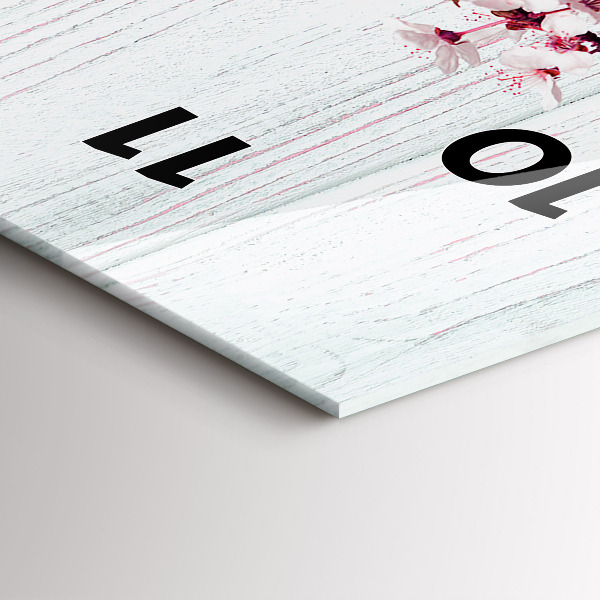 Zegar szklany pionowy Wiosenne kwiaty