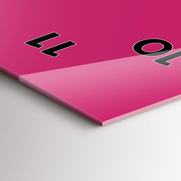 Zegar ścienny pionowy Kolor mocny różowy