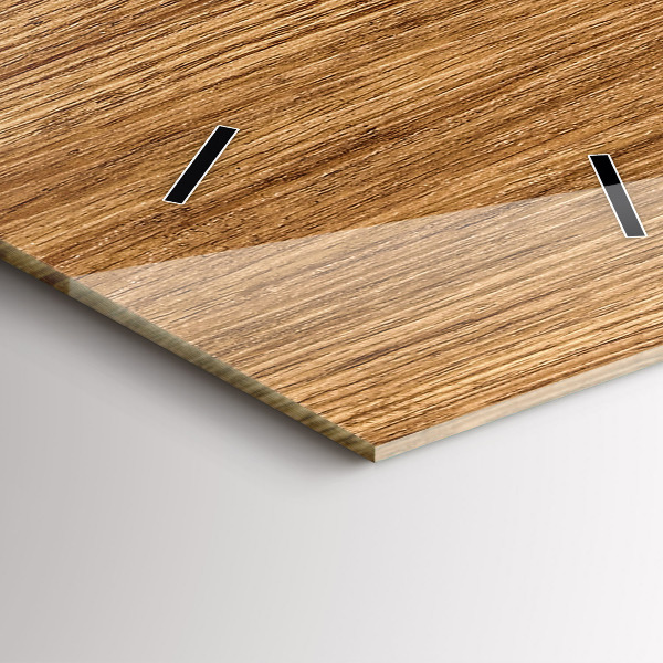 Zegar szklany pionowy Jasne drewno