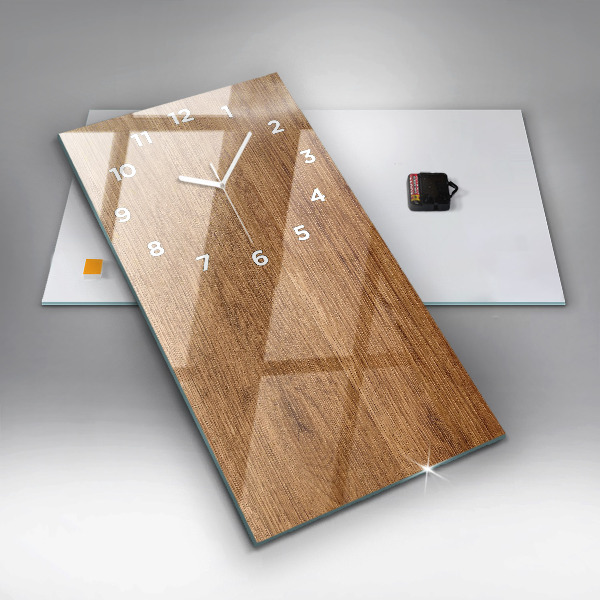 Zegar szklany pionowy Jasne drewno