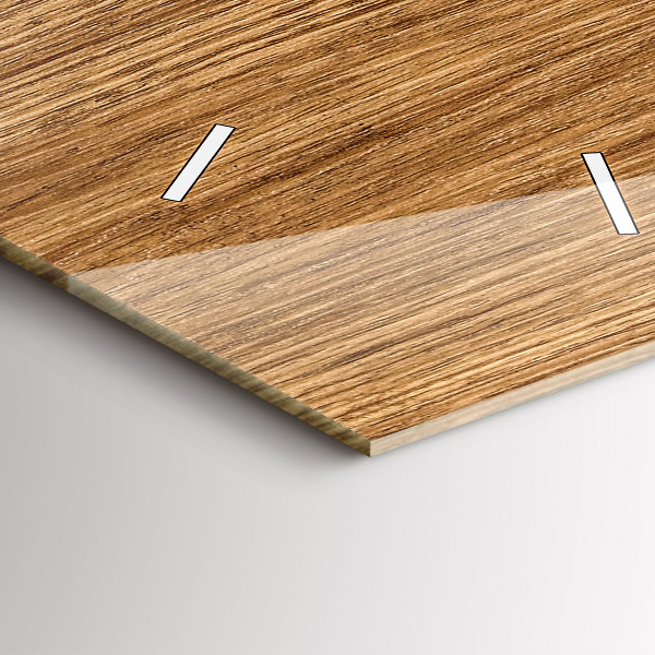 Zegar szklany pionowy Jasne drewno