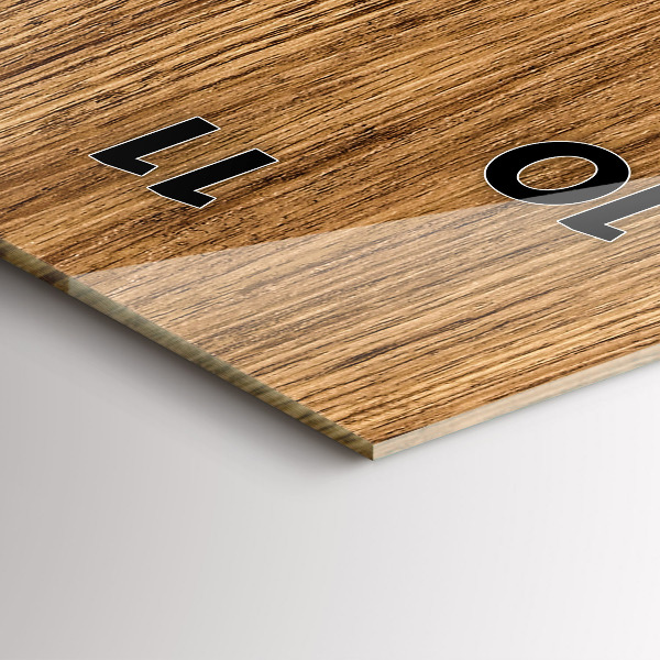 Zegar szklany pionowy Jasne drewno