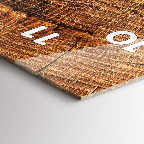 Zegar szklany pionowy Dekoracyjne drewno