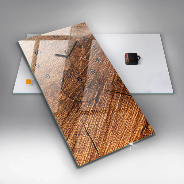 Zegar szklany pionowy Dekoracyjne drewno