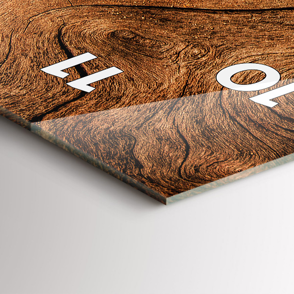 Zegar szklany pionowy Stare drewno