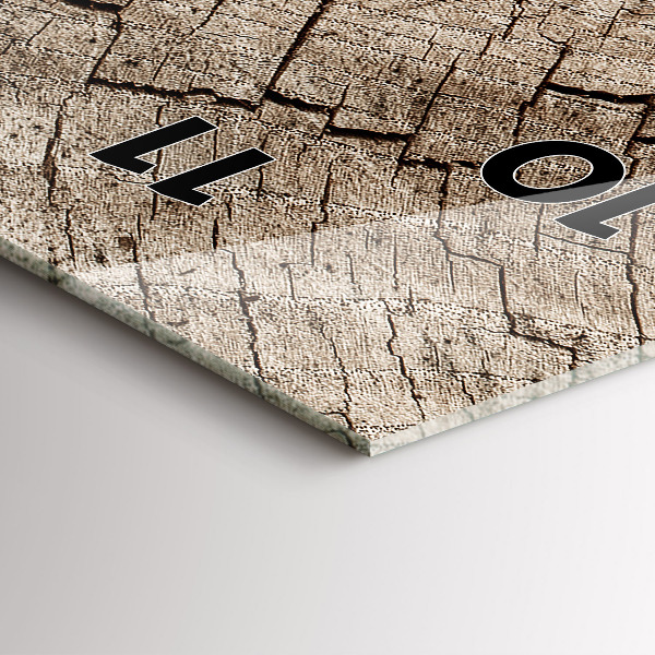 Zegar szklany pionowy Stary pień drewna