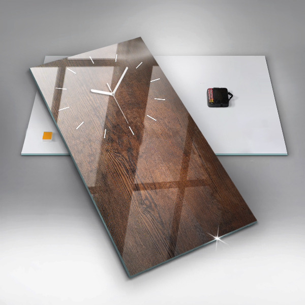 Zegar szklany pionowy Stare drewno