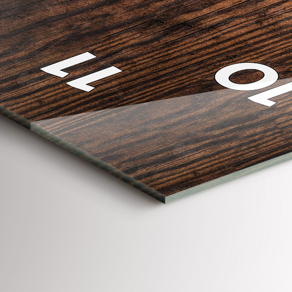 Zegar szklany pionowy Stare drewno