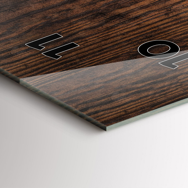 Zegar szklany pionowy Stare drewno